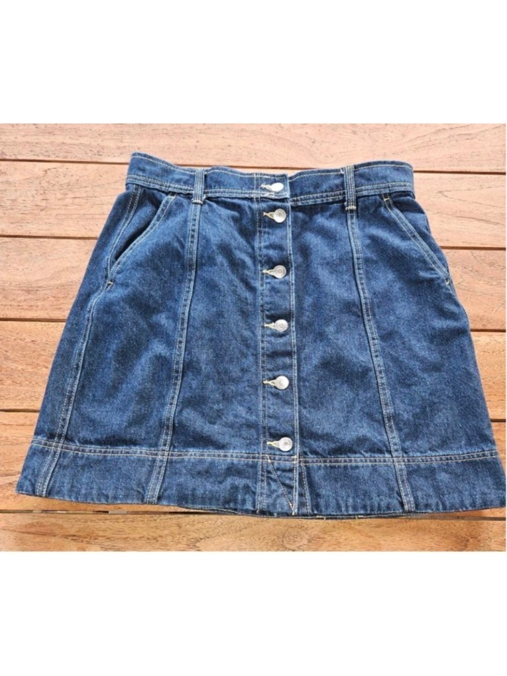 Free Assembly Denim Mini Skirt Size 6 - Picture 2 of 6
